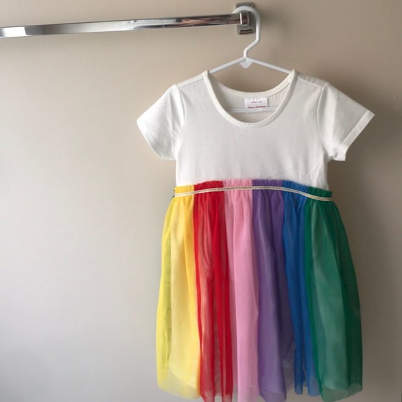 hanna andersson rainbow tulle dress